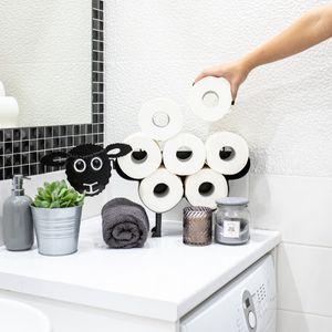 DesignFittings Toilettenpapierhalter Stehend Schaf Toilettenpapierhalter Metal Schwarz Klopapierhalter Toilettenrollenhalter Papierhalter Rollenhalter