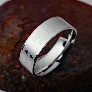 Totenkopf Schmuck: Edelstahl Ring, Ringgröße:58 (18.4 mm Ø)
