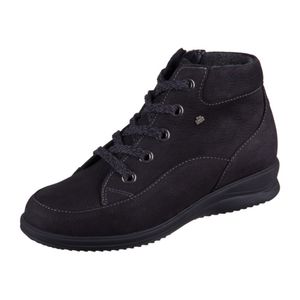 Finn Comfort Parsenn, Damen Boots, gefüttert, Black, Leder, Wechselfußbett - Damenschuhe Bequeme Stiefel / Stiefeletten, Schwarz, leder (nubukrona)