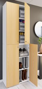 VCM XL Holz Großer Schuhschrank Schuhregal Groß Stiefel Dielenmöbel Lona 6 Fächer Drehtüren