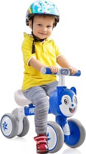 Kinder Laufrad für 10-36 Monate, Lauflernrad mit 4 Eva-Rädern, Erst Rutschrad für Jungen & Mädchen, Kleinkind Laufrad ohne Pedal