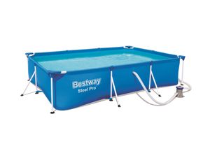 BESTWAY Steel Pro Frame-Pool-Set mit Gestell, blau, TriTech/Stahl, 300x201x66cm, mit Filterpumpe