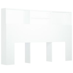 vidaXL Bett-Kopfteil mit Ablagen Weiß 160x19x103,5 cm