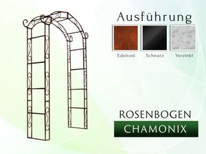 Rosenbogen CHAMONIX Gesamtbreite 1,80 m Schwarz Pergola Metallrosenbogen Gartenbogen Rosensäule