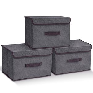 Freetoo Aufbewarungsbox, 3er Set Kinder Staubox für Kleiderschrank und Schubladen, Klappbox Organizer