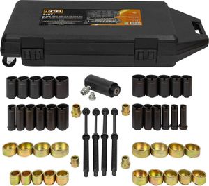 JCB | Lagerabzieherset Pressadapter, 49tlg, Silentlager Abzieher Satz, Buchsen Ausdrückwerkzeug, Radlager Werkzeug