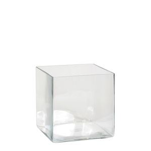 Mica Decorations Britt Vase - L20 x B20 x H20 cm - Quadratisch - Transparent