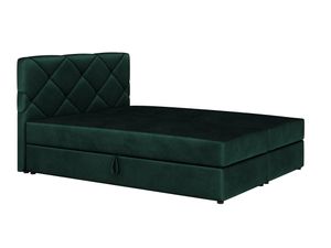 MOB, Manželská postel Boxspring 180x200 cm - Karum (tmavě zelená) (s matrací a roštem)