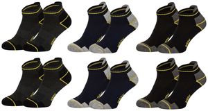 Tobeni 6 Paar Sneaker-Socken - Kurze Arbeitssocken für Herren - Füsslinge mit verstärkter Ferse und Spitze, Farbe:Farbig sortiert, Grösse:47-50
