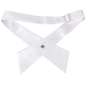 Art und Weise elegante reine Farben-koreanische Art Uni Cross Bow Tie Weiß