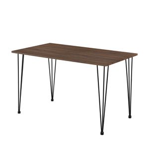 Dizajnový jedálenský stôl 'Hairpin' 120x70cm - Kuchynský stôl Jedálenský stôl v orechovej optike Hairpin-leg [en.casa]