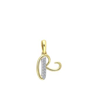 Lucardi - Damen Armreif mit Diamant - Buchstabenförmig - Schmuck - Geschenk Gold