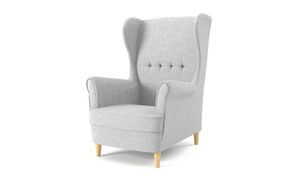 Ohrensessel MILO Sessel für Wohnzimmer & Esszimmer Skandinavisch - Relax Sessel aus Webstoff - Best Sessel. Sessel Wohnzimmer Möbel FARBE: Hellgrau