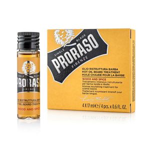 Proraso Woods & Spice Ohřívací olej na vousy, 4 x 17ml