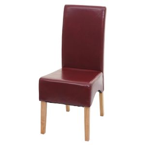 Jídelní židle Latina, kuchyňská židle, kůže  červená, světlé nohy