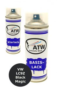 Autolack für VW LC9Z Black Magic P. 2C Sprühdose 400ml +400ml Klarlack Set