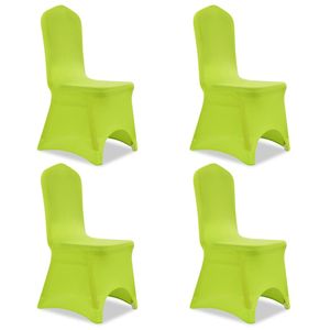 vidaXL Strečový poťah na stoličky 4 kusy zelený