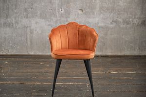 KAWOLA Esszimmerstuhl Stuhl Velvet, versch. Farben, Fuß schwarz od. gold SALLY orange,  schwarz