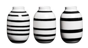 Kähler Design Omaggio Vasen 3er Set mini schwarz/weiß