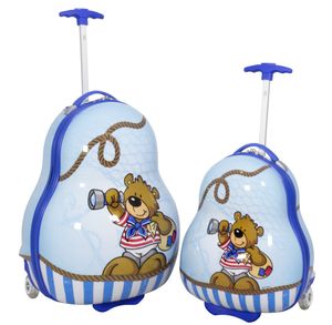Kinder Koffer und Kofferset 2tlg Teddy Bär blau : Kofferset 2tlg (S + M) Konfiguration: Kofferset 2tlg (S + M)