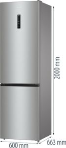 Gorenje NRK62CA2XL4, 361 L, Beznámrazový systém (chladnička), N-ST, 13 kg/24h, C, Šedá