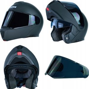 Horn H929 Klapphelm schwarz matt XL (61 - 62cm) + 2 Visire | Intercom-fähig | NEU ECE 22-06!