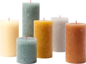 Bolsius 6er Set Kerzen, mehrfarbig