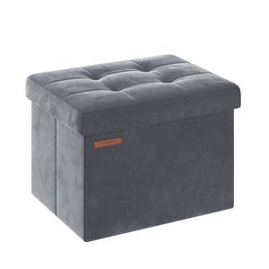 SONGMICS Sitzbank mit Stauraum, klappbare Sitztruhe, Fußbank, 31 x 41 x 31 cm, bis 130 kg belastbar