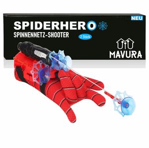 SPIDERHERO Spinnennetz Shooter Handschuhe Kostüm Spielzeug Superhelden, Cosplay Dart Launcher Blaster Handschuh für Kinder (2er Set)
