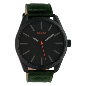 Oozoo Uni Armbanduhr Timepieces Analog Leder dunkelgrün UOC10322