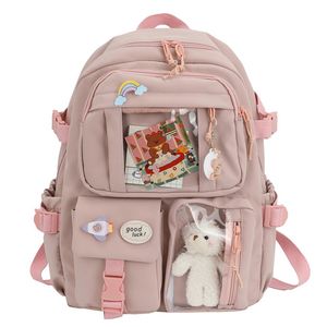 Kawaii batoh, veľkokapacitný, roztomilý batoh s medvedími doplnkami do školy, viacero vreciek, japonská školská taška pre dospievajúce dievčatá Kawaii batoh, veľkokapacitný, roztomilý batoh s medvedími doplnkami do školy, viacero vreciek, japonská školská taška pre dospievajúce dievčatá