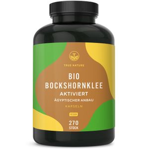 Bio Bockshornklee Aktiviert - 270 Kapseln (650mg) - Hochdosiert mit 2.600mg - Hochwertiger Rohstoff aus Ägypten - Vegan, Labor, Deutsche Produktion - TRUE NATURE®