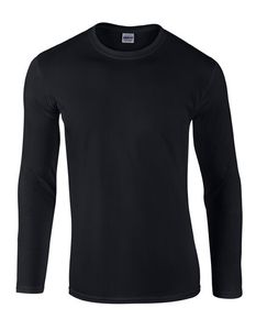 Softstyle® Tričko s dlouhým rukávem pro dospělé, černé, XL