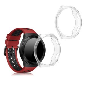 kwmobile 2x Sport Schutzhülle kompatibel mit Huawei Watch GT 2e - Hülle Silikon klar ohne Tracker Transparent