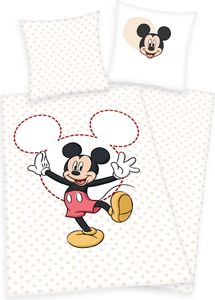 Mickey Mouse Bettwäsche Unisex Micky Maus rosa/weiß Standard