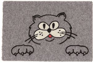 Betz Kokosmatte aus 100% Kokos - Fußmatte - Fußabstreifer –Schmutzfangmatte Muster Katze Größe 40 cm x 60 cm x 1,5 cm