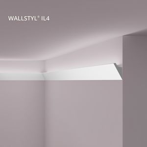 Eckleiste NMC IL4 WALLSTYL Noel Marquet Zierleiste Stuckleiste für Indirekte Beleuchtung Zeitloses Klassisches Design grau 2 m