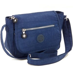 Kompakte Umhängetasche – Leichte Handtasche für Damen – Crossbody Messenger Bag – Nylon Schultertasche klein