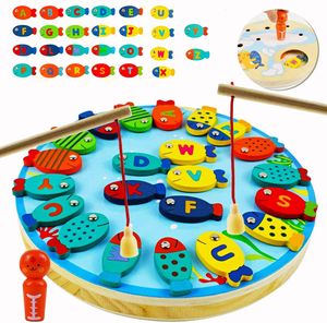 Angelspiel 30 teiliges Holz Magnetische Alphabet Brief Angeln Spielzeug für 3 4 5 Jahre Alt Mädchen Jungen Kinder Geburtstag Lernen Spielzeug