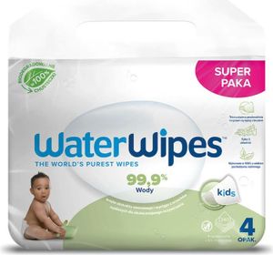 WaterWipes Bio Baby-Feuchttücher mit Seifenrindenextrakt, 4 x 60 Stück