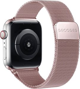 Decoded, Milan-Traction Edelstahlarmband für Apple Watch 44/45/46/49mm, Rosa