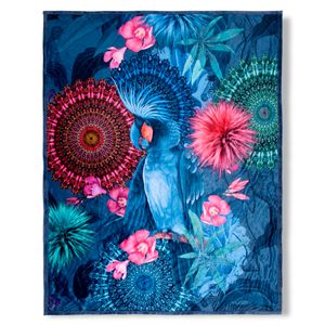 Hip Wohndecke mit Mandala und Blumen - 130x160 cm - 100% Polyvelvet