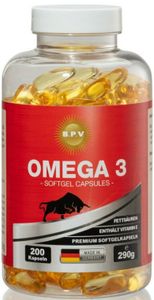 Premium Omega3 Kapseln 200 Stk Hochdosiert 2000mg Fischöl -EPA 260 mg-DHA 240 mg - Praktisch für unterwegs leicht zu schlucken - Ohne Künstliche Zusatzstoffe - Sehr gute Verträglichkeit - Sehr hohe Kundenzufriedenheit - Auch zu finden unter der Kategorie: Maca, L-Arginin, Zinc, Guarana, Ginseng, Koffein, Creatin Monohydrat, BCAA, EAA, Aminosäuren, Kreatin, Testo Booster, Tribulus Terrestris, Vitamine, Mineralstoffe,