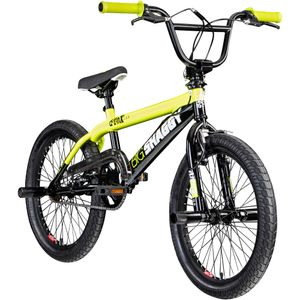 deTox Big Shaggy Spoked BMX 20 Zoll Fahrrad ab 145 cm mit 4 Pegs 360° Rotor unisex Jugendliche Mädchen Jungen Kinderbmx, Farbe:schwarz/gelb