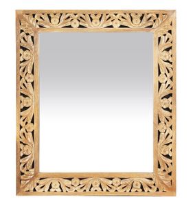 SIT Möbel Wand-Spiegel viereckig | Rahmen Mango-Holz natur | B 68 x T 3 x H 79 cm | 13789-01 | Serie LAKADEE