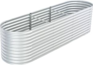 vidaXL Podwyższone łóżko ogrodowe 320x80x81 cm Stal ocynkowana Srebrny