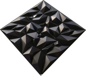 Heikoeco®10Stück 50 x 50 cm  3d wandpaneele schwarz, Hochsteifes PVC, wandverkleidung selbstklebend,wandpaneele steinoptik,wandverkleidung bad