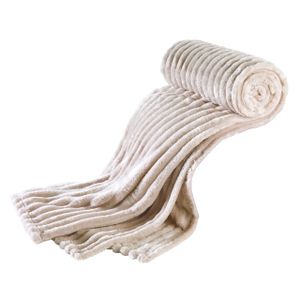 Flanell Cord Kuscheldecke Tagesdecke 150x200 cm Taupe