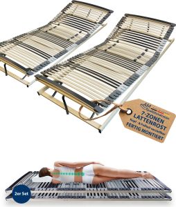 AM Qualitätsmatratzen | Ergonomischer 7-Zonen Lattenrost | 160x200 cm (2x 80x200 cm) | fertig montiert geliefert | verstellbar | 44 Federholzleisten | Lattenrahmen | 160x200 AM Qualitätsmatratzen | Ergonomischer 7-Zonen Lattenrost | 160x200 cm (2x 80x200 cm) | fertig montiert geliefert | verstellbar | 44 Federholzleisten | Lattenrahmen | 160x200