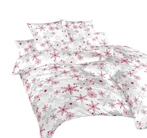 Dadka Lniana krepa Snowflakes szara 140x200, 70x90 cm